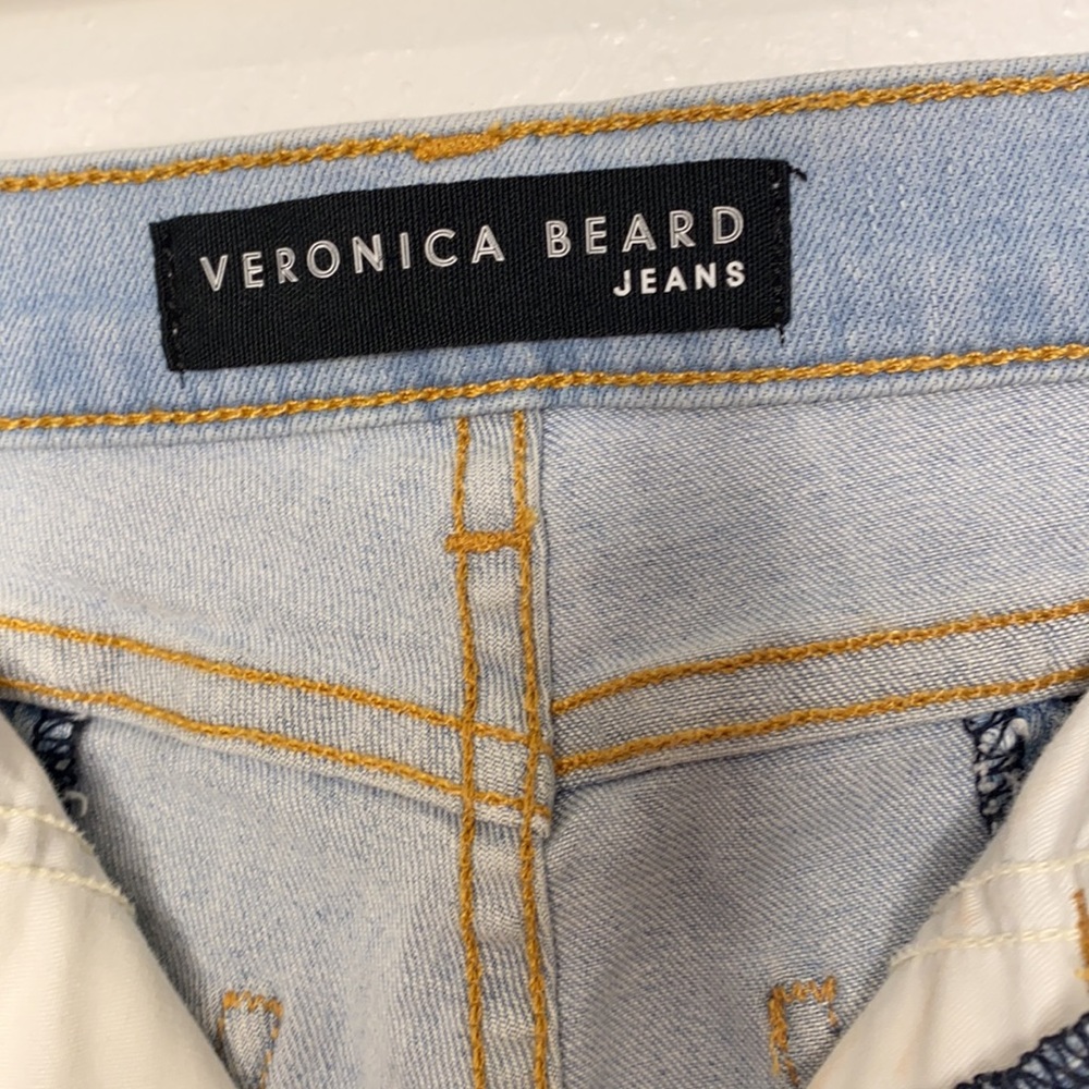Veronica Beard Jackie 10” In Sky W/Fray Straight Leg Jeans Size 25 EUC - Picture 12 of 13